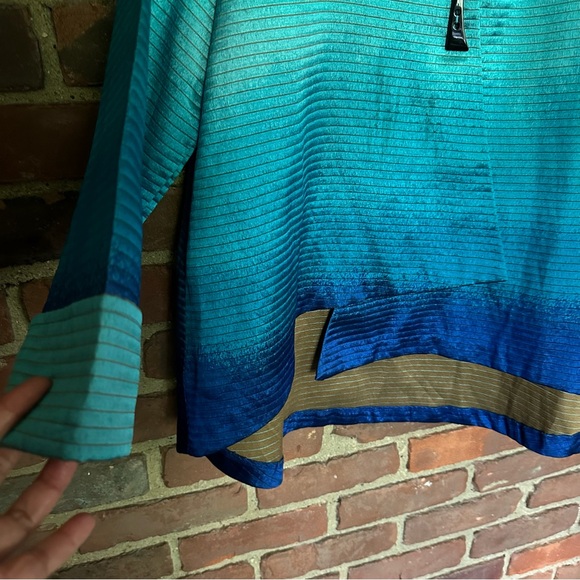 IC Connie K Jacket Single Button Blue Ombré Wearable Art XXL -50 Chest - Picture 3 of 8